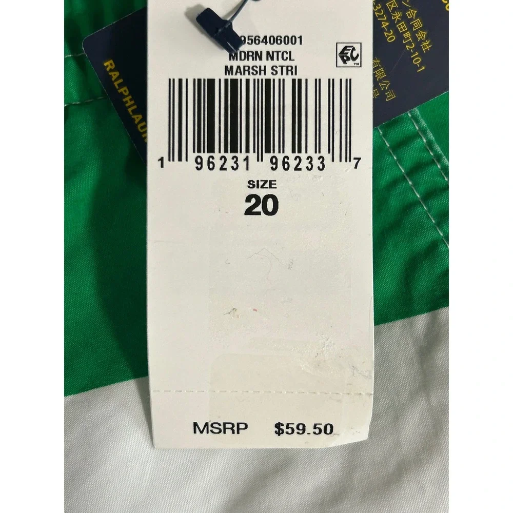 NEW Polo Ralph Lauren Boys Size 20 Modern Nautical Marsh Stripe Shorts